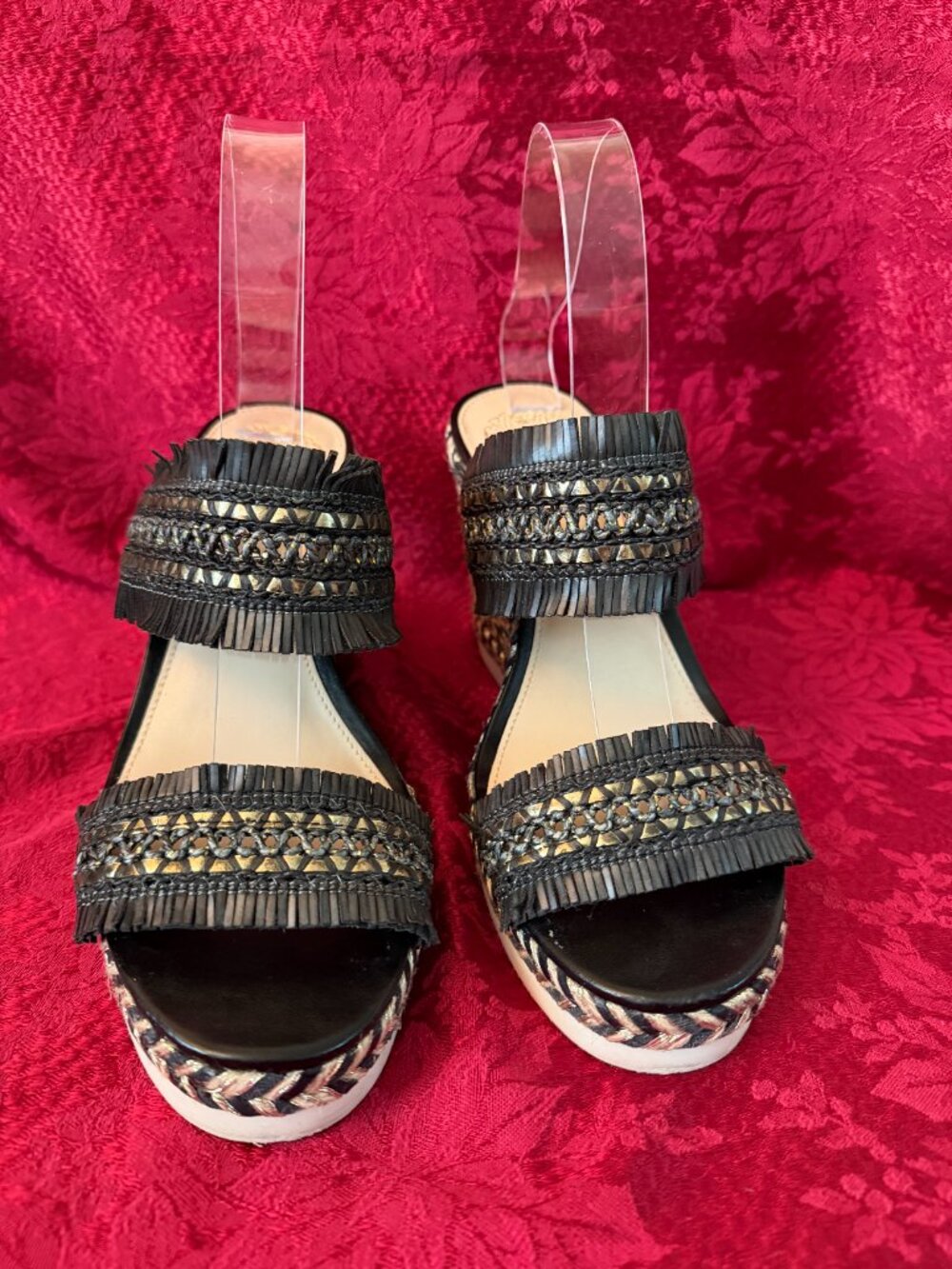 Vince Camuto Black Braided Platform Sandals